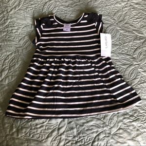 Carter’s Black & White Striped Jersey Dress